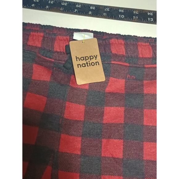 Happy Nation Plaid Sleepwear Pants - Black & Red - XL - NWT - Picture 3 of 5